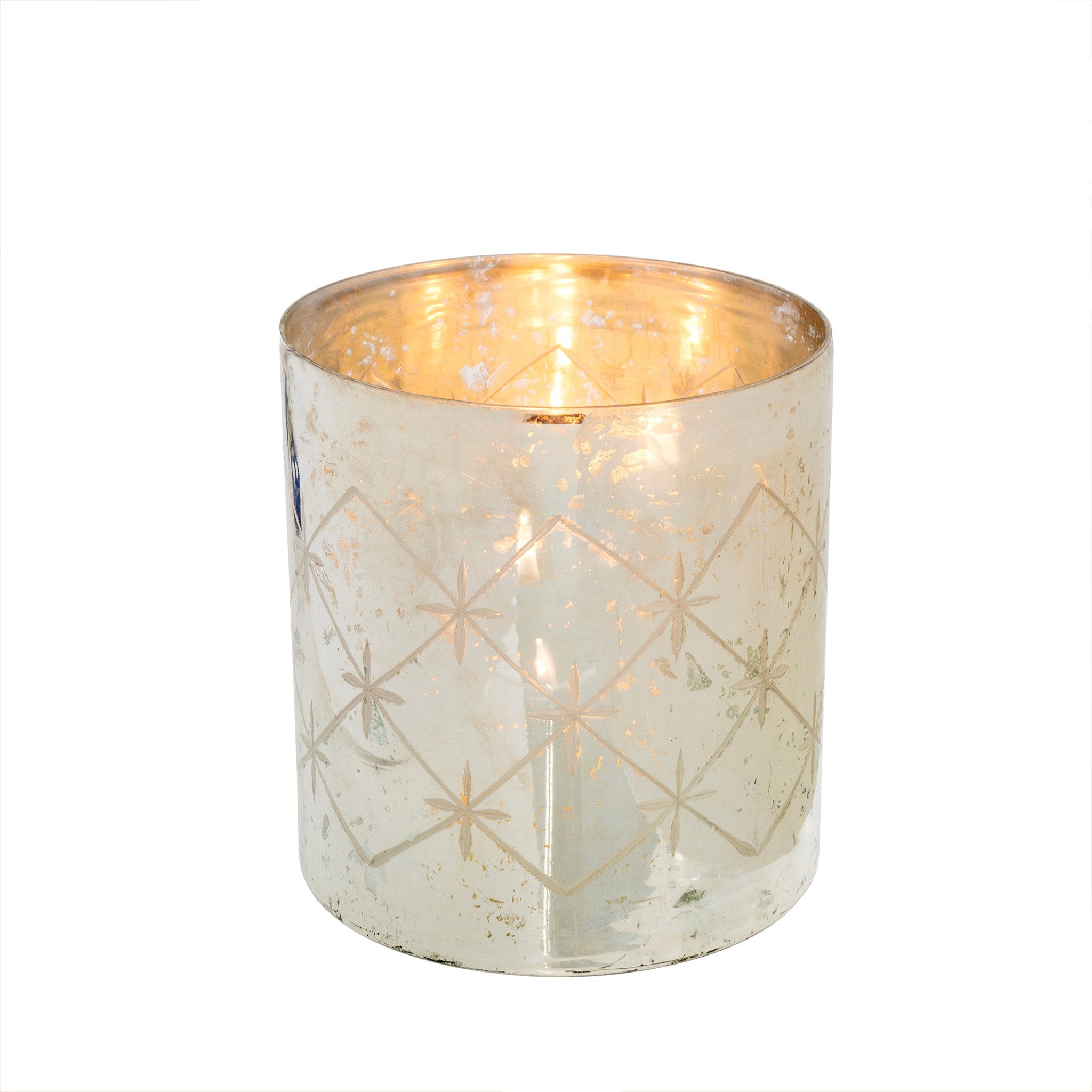 Twilight Etched Hurricane Glass Candle Holder - Elegant Home Decor for Dining Table, Wedding Centerpiece, and Romantic Ambiance (4 in Stock)