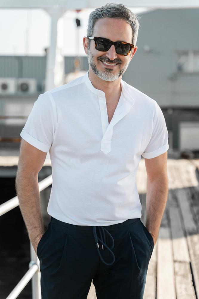 Riccardo Men's Short Sleeve Polo Shirt - Premium White Cotton Pique Fabric - Casual & Business Wear for Summer & Golf