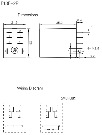 F157FT 2PL 8A 240VAC DPDT Relay - 8 Amp Form C, 250VAC/30VDC Load, 240VAC Coil - Ideal for Industrial Control, HVAC Systems, and Automation Equipment