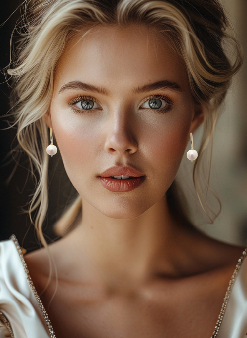 Eden Dainty Pearl Earrings 14K Gold - Elegant Pearl Jewelry for Women, Perfect for Weddings, Parties & Special Occasions