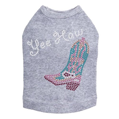Yee Haw Dog Tank Top - Pink & Turquoise Cowboy Style Pet Shirt for Small Medium Large Dogs - Perfect for Western Parties & Photo Shoots