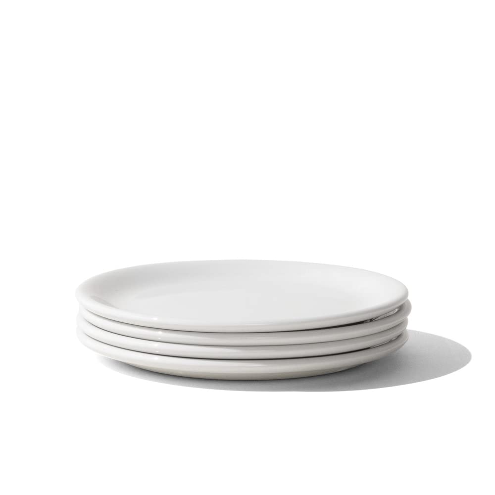 Premium Porcelain Bread and Butter Plates Set of 4 - Classic White English Dinnerware - Perfect for Breakfast, Tea Parties & Elegant Dining (Made in England)