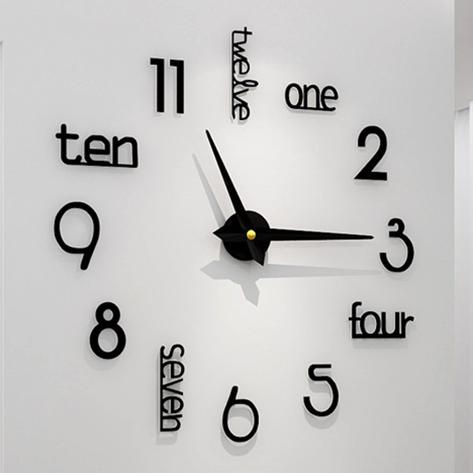 Modern Frameless Large Wall Clock - DIY 3D Mirror Sticker Metal Design for Home & Office Decor (100cm) - Perfect for Living Room, Bedroom, or Workspace