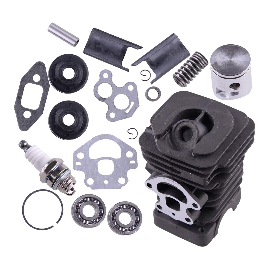 Husqvarna 240 235 236 Chainsaw 39mm Cylinder Piston Kit with Crank Bearing & Seal Gasket - Compatible Replacement Part for DIY Repair & Maintenance