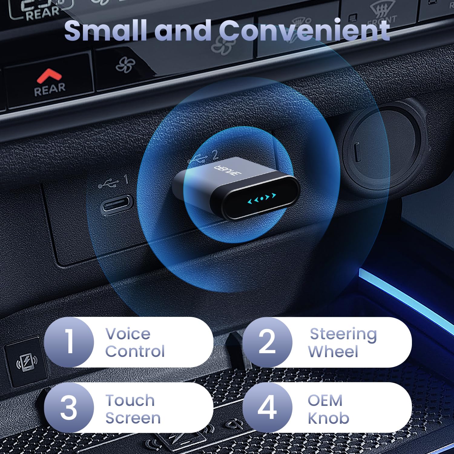 2025 Upgraded Mini Wireless CarPlay Adapter for iPhone - 2-in-1 Wireless CarPlay & Android Auto Dongle - Zero Latency, Compact Design - Seamless Car Connectivity for BMW, Toyota, Honda - Perfect for Road Trips & Daily Commute (Gray)