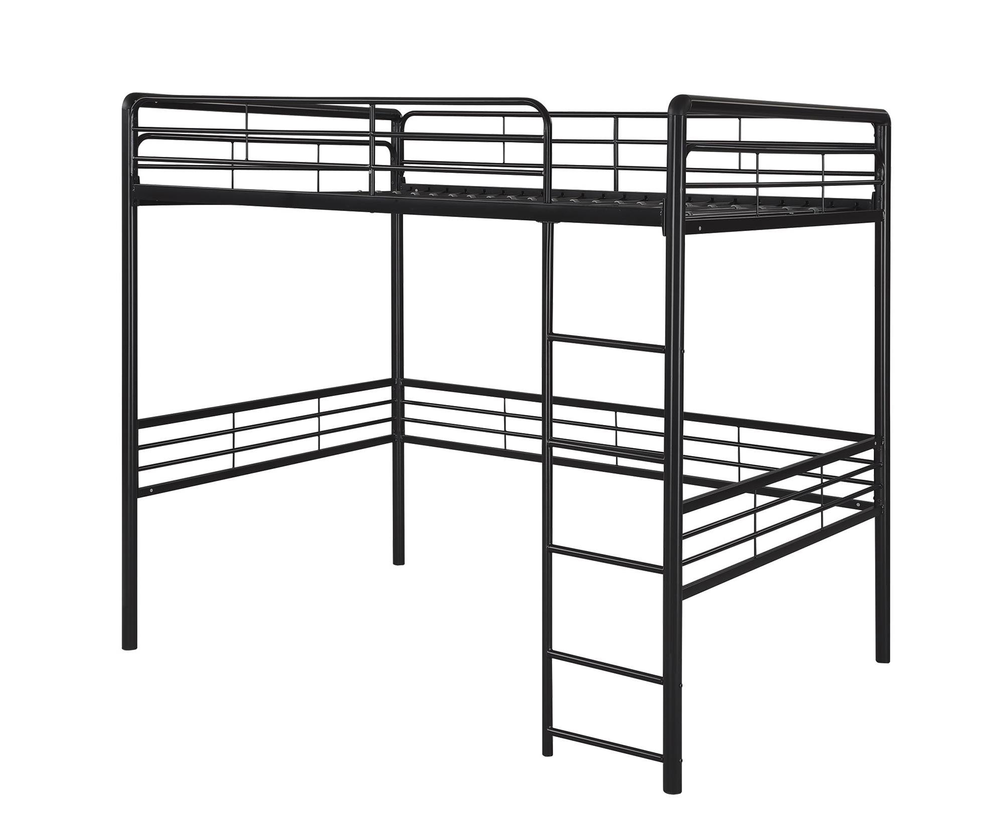 DHP Full Metal Loft Bed with Ladder - Space Saving Twin Size Bed Frame for Small Rooms - Sturdy Black Loft Bed for Kids, Teens & Adults - Perfect for Dorm, Apartment & Studio Living