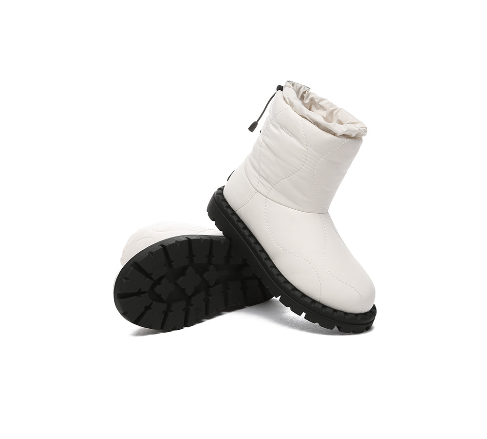 EVERAU® Women's UGG Boots - Genuine Sheepskin Wool Waterproof Winter Boots with Drawstring for Comfort & Warmth | Perfect for Snow, Cold Weather & Outdoor Activities
