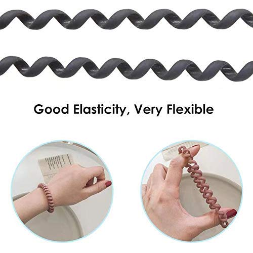 ASG 5-Piece Spiral Hair Ties Set - No Crease Elastic Coil Hair Ties with Matte Hair Clips for Women | 90s Strong Hold Hair Accessories Combo (M-Rectangle) | Perfect for Workouts, Office & Everyday Styling