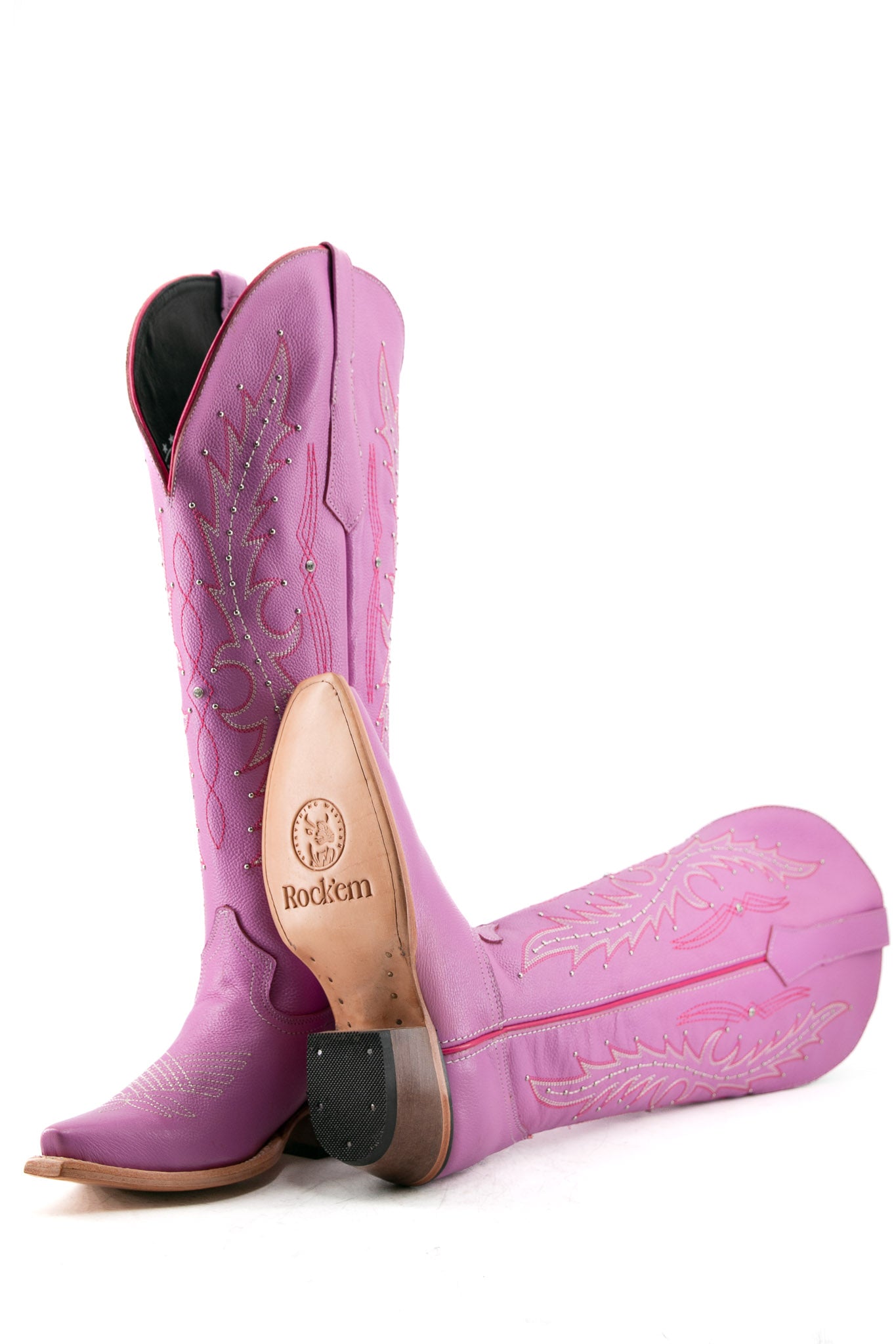 Paulina Women's Tall Wide Calf Cowgirl Boots - Comfortable Snip Toe Western Riding Boots for Country Dancing, Rodeo & Outdoor Activities