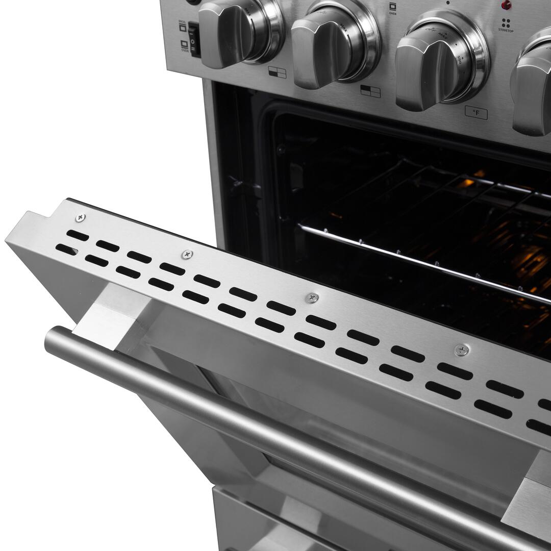 Forno 24 Inch Pro Style Electric Range with 4 Burners - Stainless Steel Stove for Home Kitchen, FFSEL6069 24 | Perfect for Cooking, Baking & Family Meals
