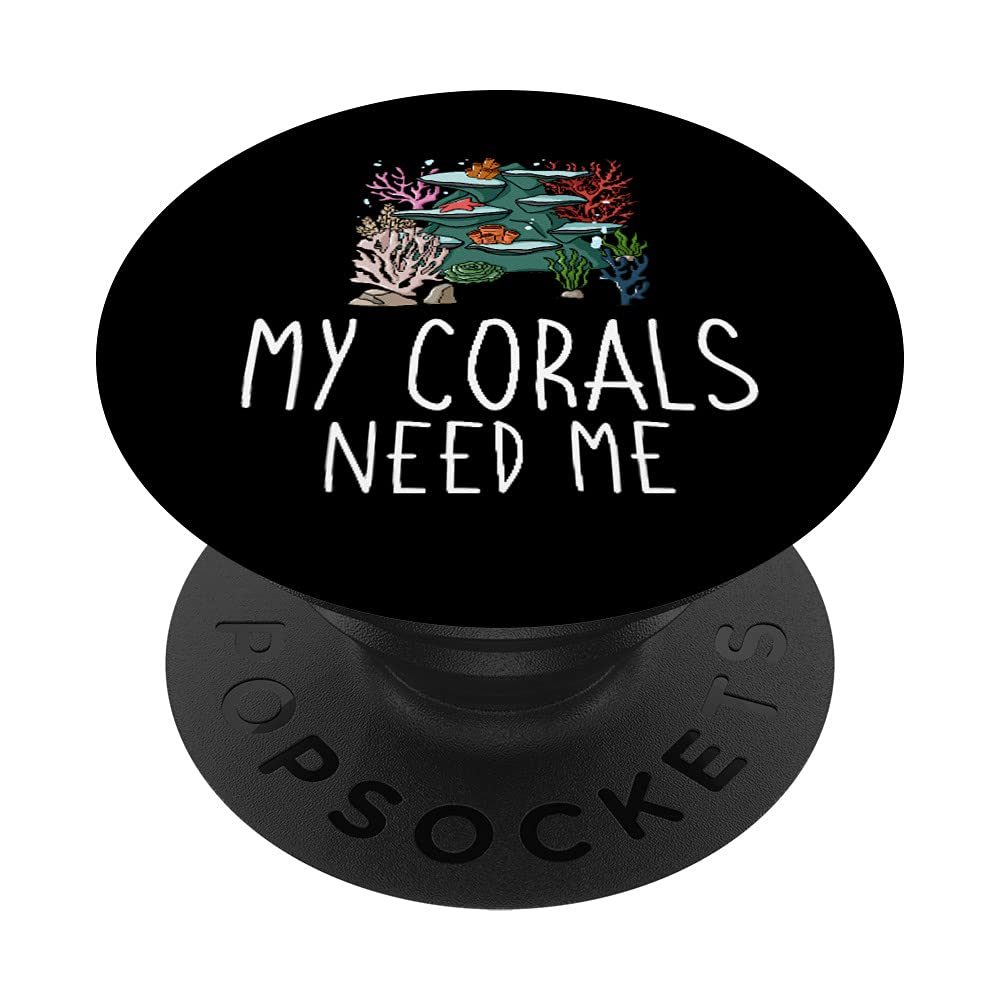 Coral Frag Gift for Reef Aquarium & Fish Tank Enthusiasts - Swappable PopGrip with PopSocket | Perfect for Marine Biologists, Aquarists & Ocean Lovers