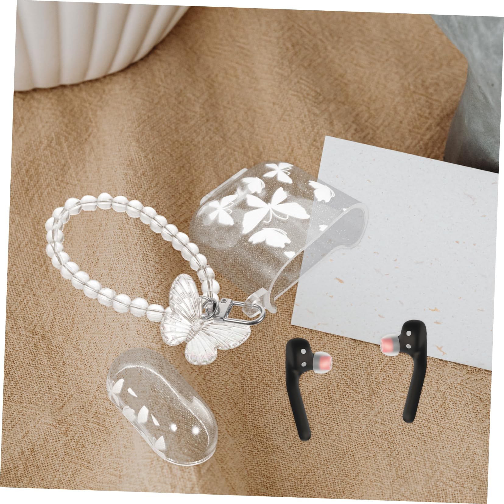 DOITOOL 3-Pack Beaded Earbud Case Cover with Chain - Portable Pouch Holder for AirPods & Wireless Earbuds - Perfect for Travel, Gym & Daily Use