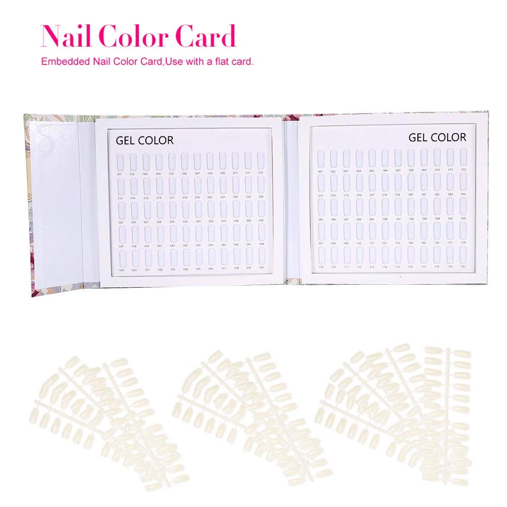 Dioche Modern Nail Art Display Card - 120 Colors Nail Polish Gel Color Swatch Book - Professional Nail Salon Sample Display Board (Striped Cover, 24.5 x 22 x 2cm) - Perfect for Nail Technicians & DIY Manicures at Home
