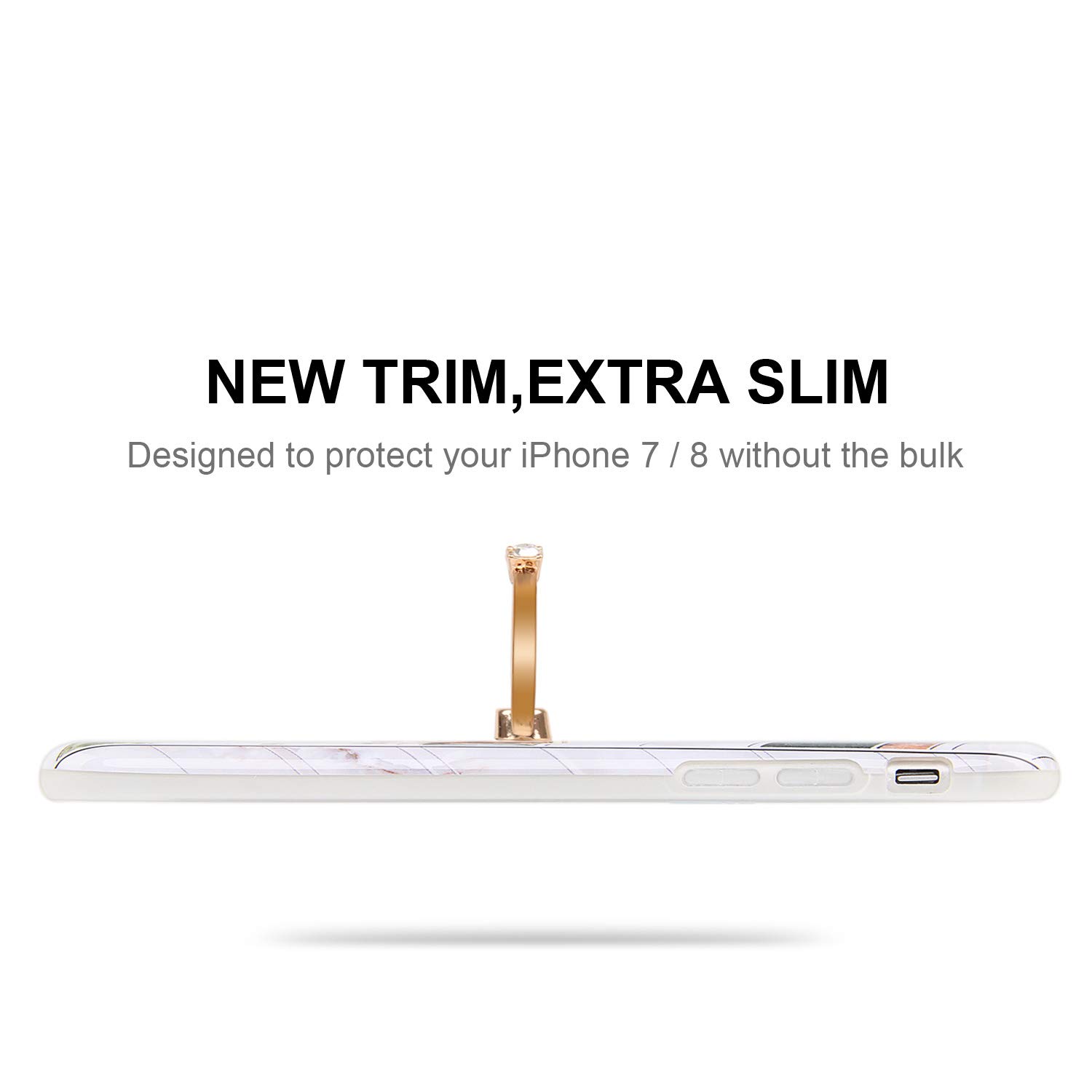Premium 360° Rotating Ring Grip Shockproof Case for iPhone 7/8/SE 2020 - Slim Soft Flexible Protective Cover with Stand Holder | Perfect for Workout, Travel & Daily Use