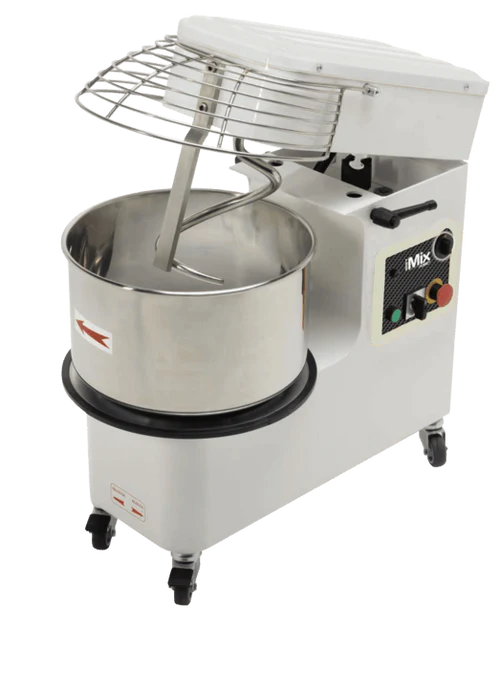 AMFTO Spiral Mixer - 55 lbs Dough Capacity, 37 lbs Flour, 34 Qt Stainless Steel Bowl, Tilt-Head Design - 220V/60Hz/3PH, 2-Speed Commercial Dough Mixer - ETL & NSF Certified (Model R25/2) - Perfect for Bakeries, Pizzerias & Commercial Kitchens