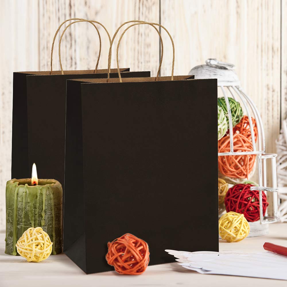 BagDream Kraft Paper Gift Bags with Handles - 3 Sizes (5x3x8, 8x4.25x10, 10x5x13) - 25 Pcs Each - 100% Recycled Eco-Friendly Merchandise Bags for Retail, Parties, Weddings & Craft Packaging
