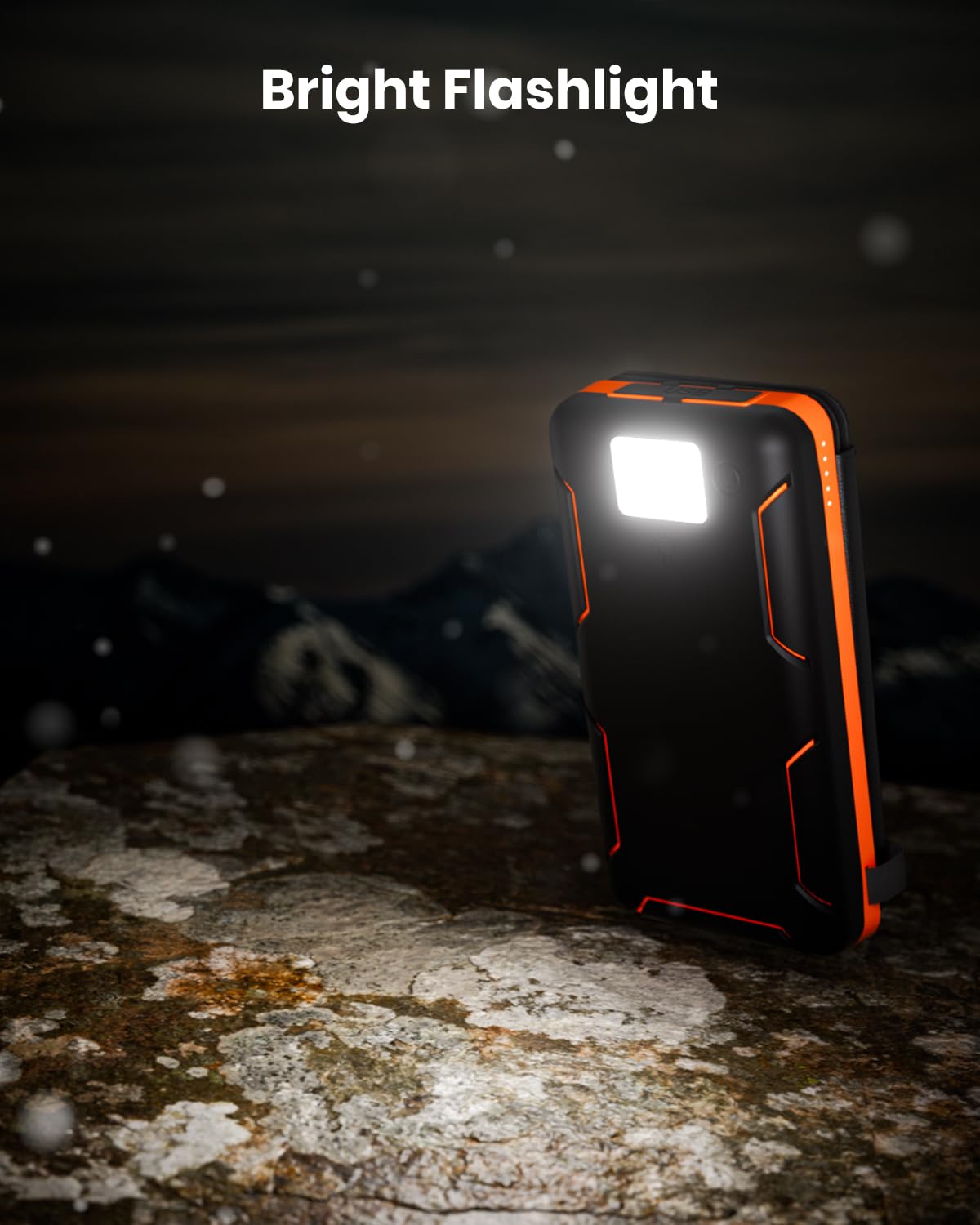 FEELLE 25000mAh Solar Power Bank with 4 Solar Panels - Portable External Battery Pack for iPhone, Android, Smartphones | 3A Fast Charging | Perfect for Outdoor Camping, Hiking, Travel & Emergency Power Backup (Orange)