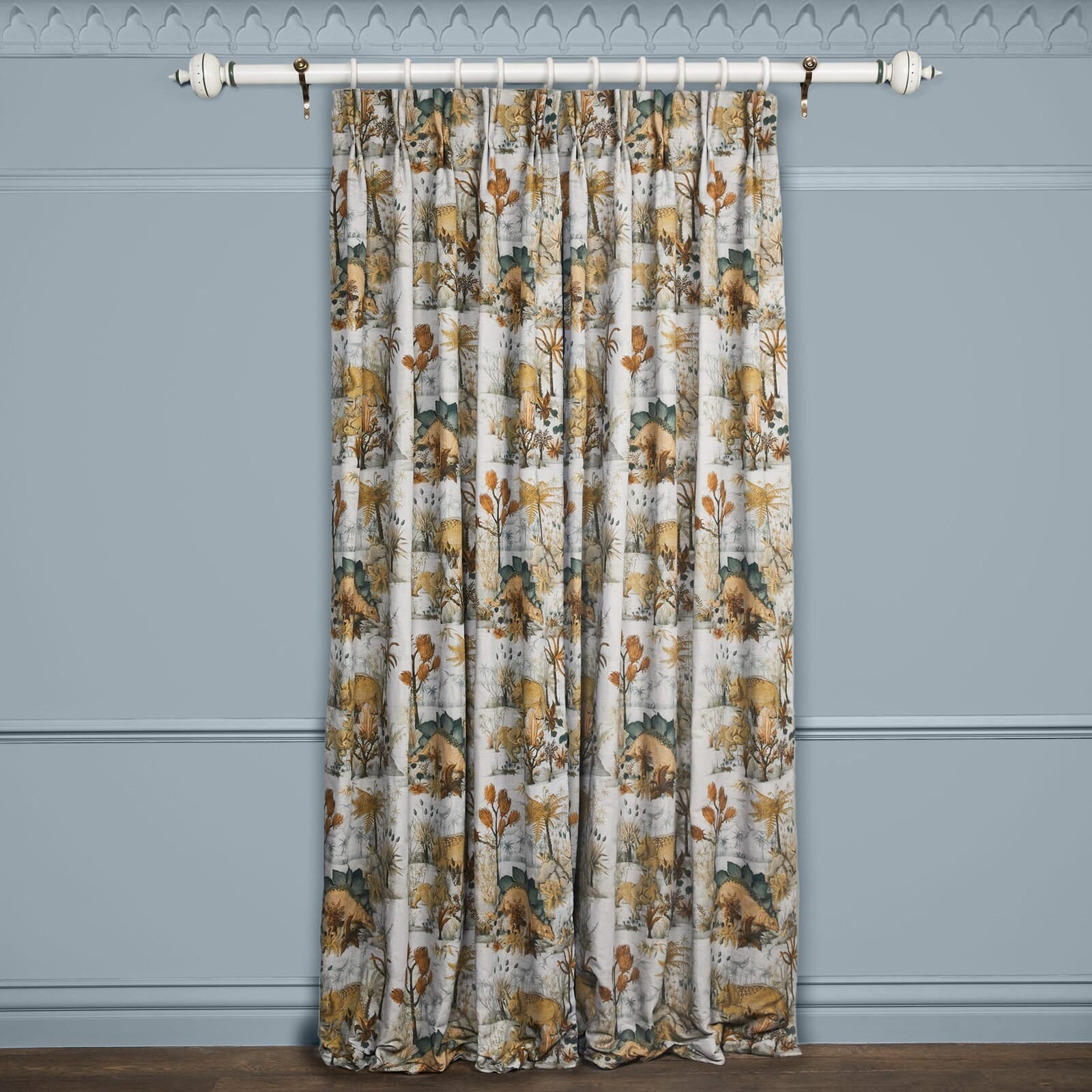 DINOSAURIA Cotton Linen Blackout Curtains for Living Room & Bedroom - Thermal Insulated Window Drapes for Home Decor, Noise Reduction & Light Blocking