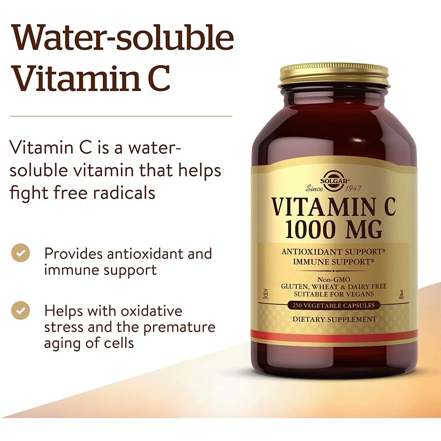 Solgar Vitamin C 1000 mg Supplement for Immune Support & Antioxidant Protection - Boost Energy & Skin Health (120 Tablets)