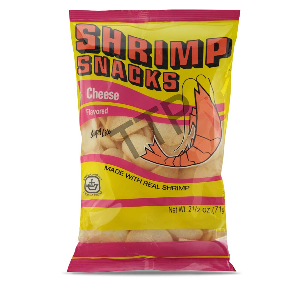 Marco Polo Shrimp Snacks Cheese Flavor 3 Pack (2.5oz/71g Each) - Crunchy Seafood Snacks for Parties, Office & Travel