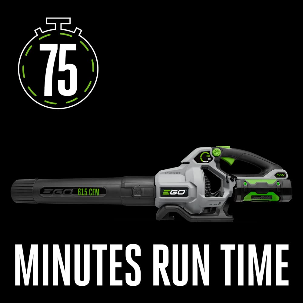 EGO POWER+ LB6151 Cordless Leaf Blower 615 CFM with 56V 2.5Ah Battery & Charger - Lightweight, Powerful Yard Cleanup for Leaves, Grass Clippings & Debris - Perfect for Driveways, Patios & Landscaping