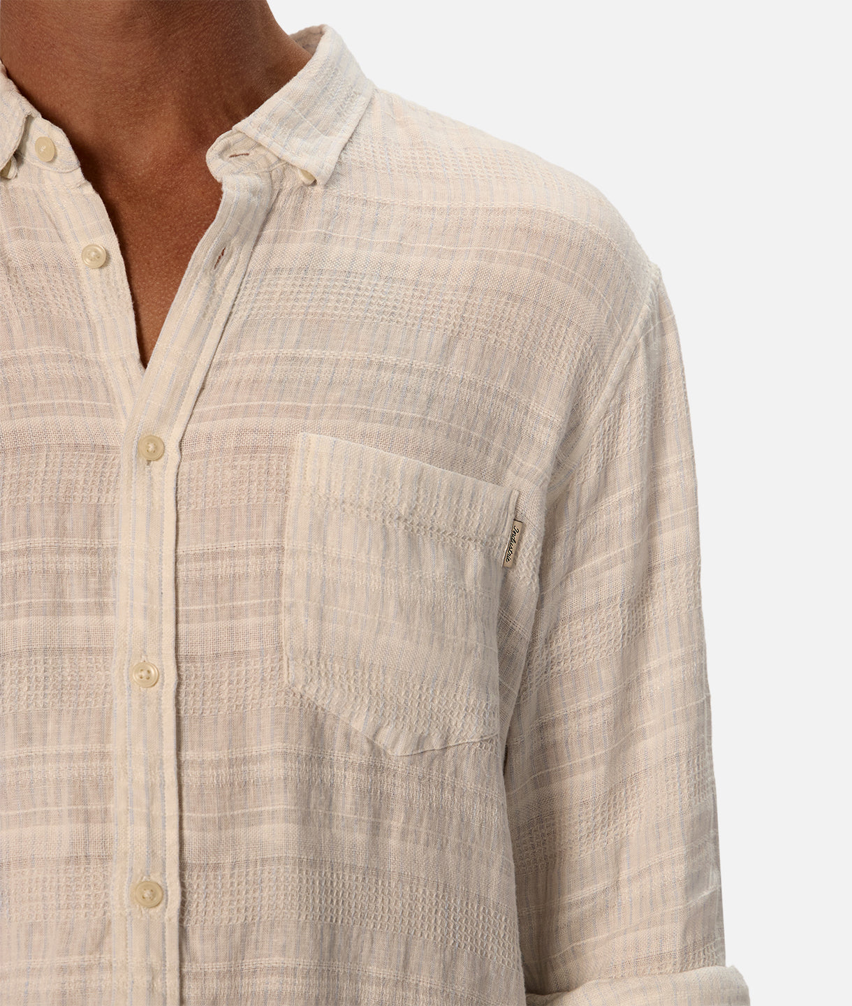 Premium Honduras Long Sleeve Linen Shirt for Men - Breathable & Comfortable - Light Cream Sky Color - Perfect for Summer, Beach Vacations & Casual Outings