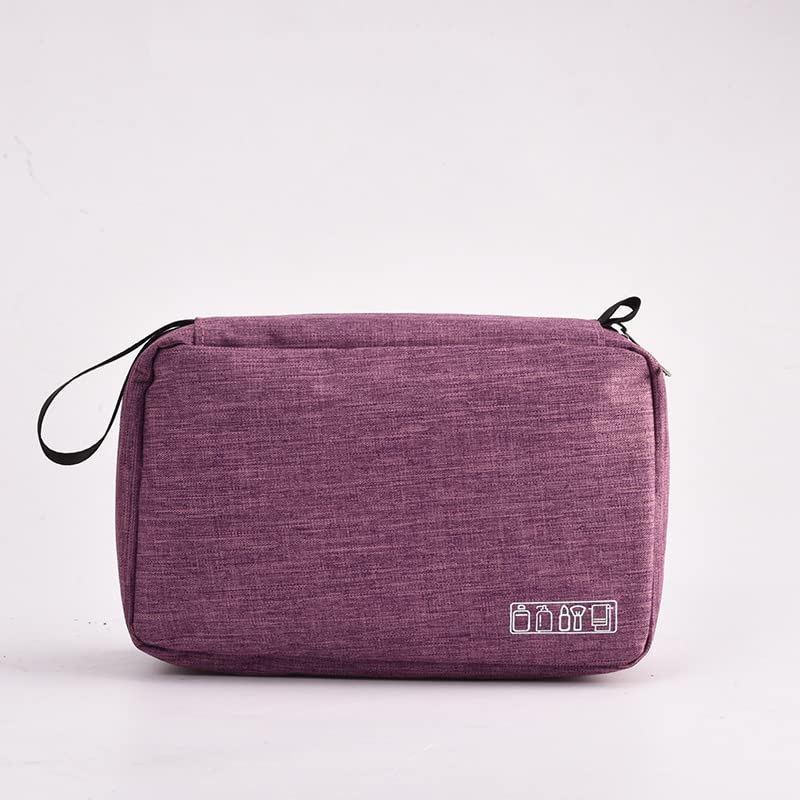 Vegan Leather Makeup Bag with Zipper - Travel Cosmetic Organizer & Storage Pouch for Women | Perfect for Travel, Gym, and Daily Essentials (Purple)