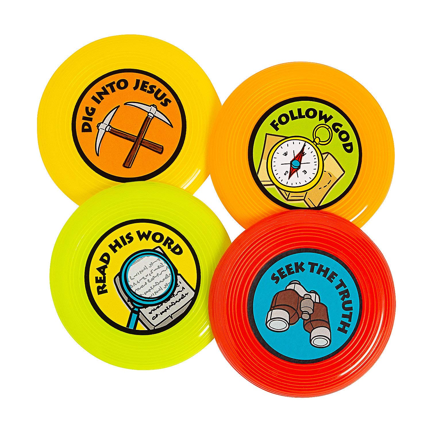 Fun Express DIG VBS Flying Disc Set - 72 Piece Outdoor Sports Toys for Kids, Beach Games, Park Activities, and Summer Camp Fun