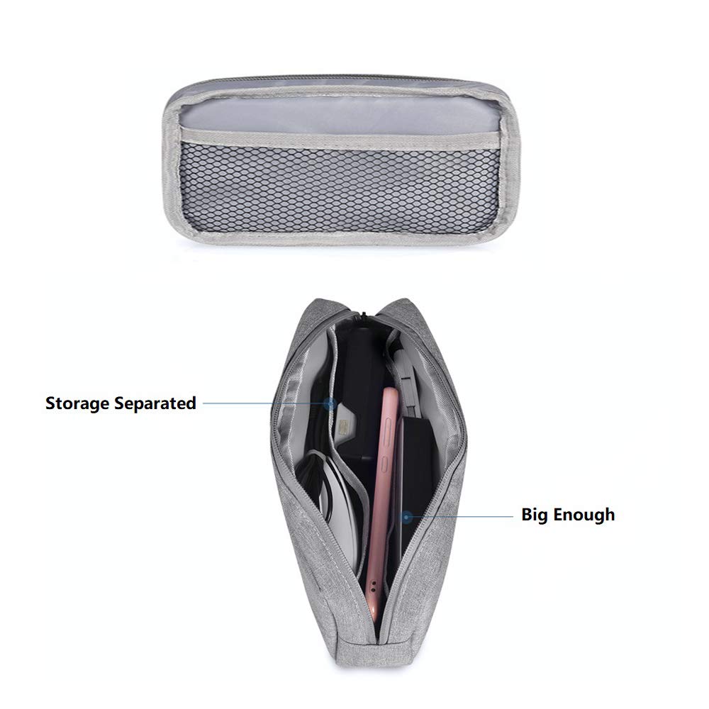 ERCENTURY Universal Electronics & Accessories Soft Carrying Case - Durable Lightweight Travel Organizer for Laptop, Tablet, Camera, Makeup Kit - Perfect for Business, Office, School & Vacation (Gray, Large Size)