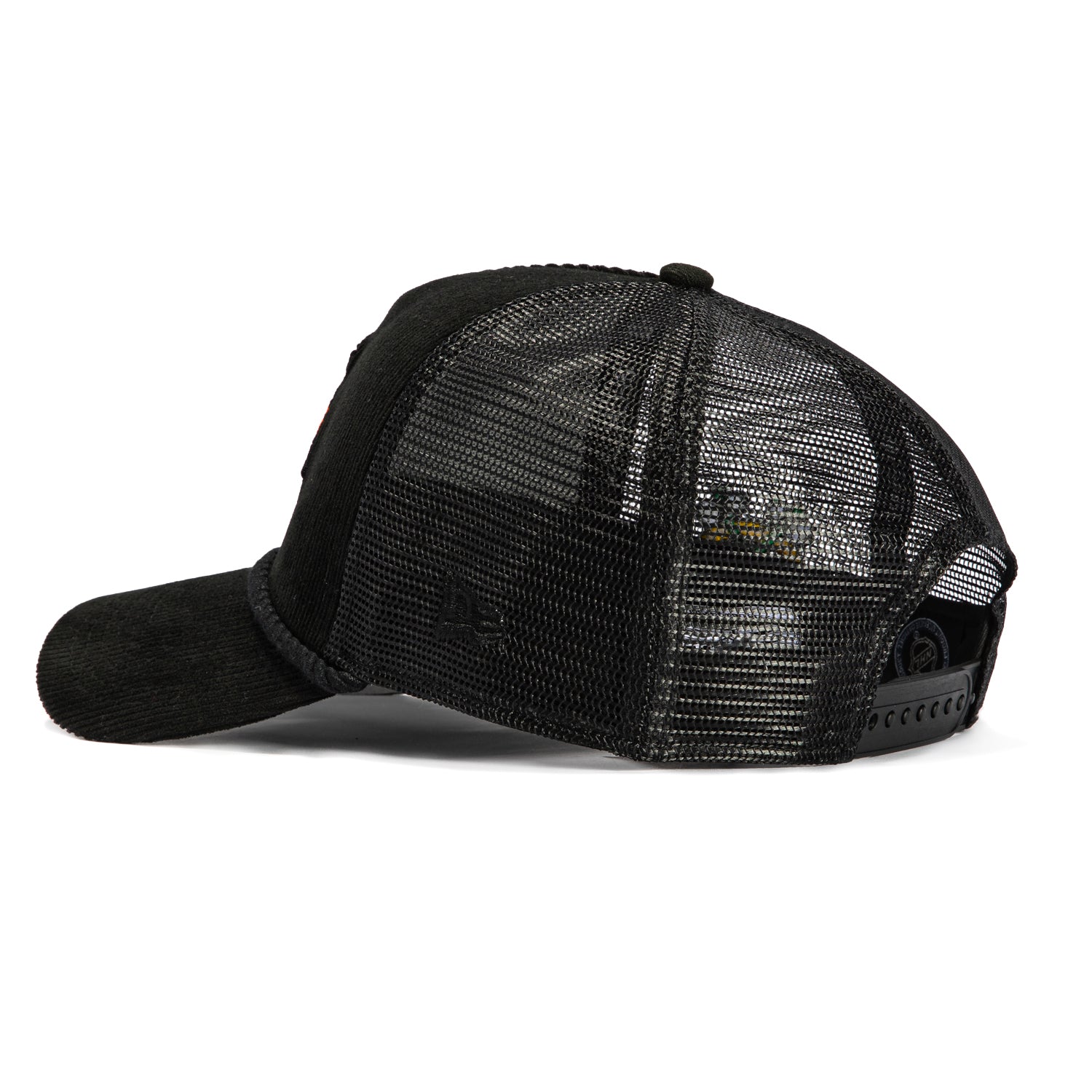 New Era 9Forty A-Frame Corduroy Rope Chicago Blackhawks Logo Patch Snapback Trucker Hat - Black | Official NHL Licensed Cap for Men & Women | Perfect for Sports Fans, Game Day & Streetwear Fashion