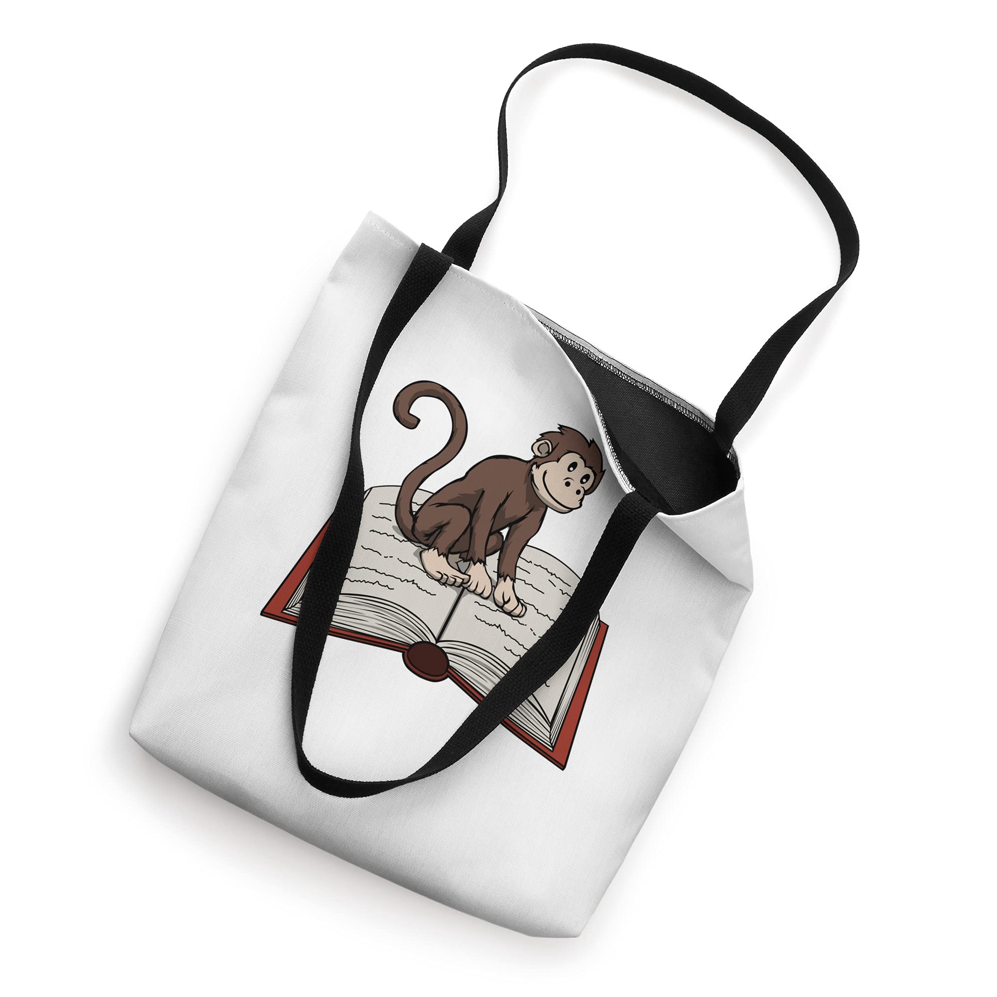 Stylish Monkey Reading Books Literature Nature Tote Bag - Perfect for Book Lovers, Library Visits & Eco-Friendly Shopping