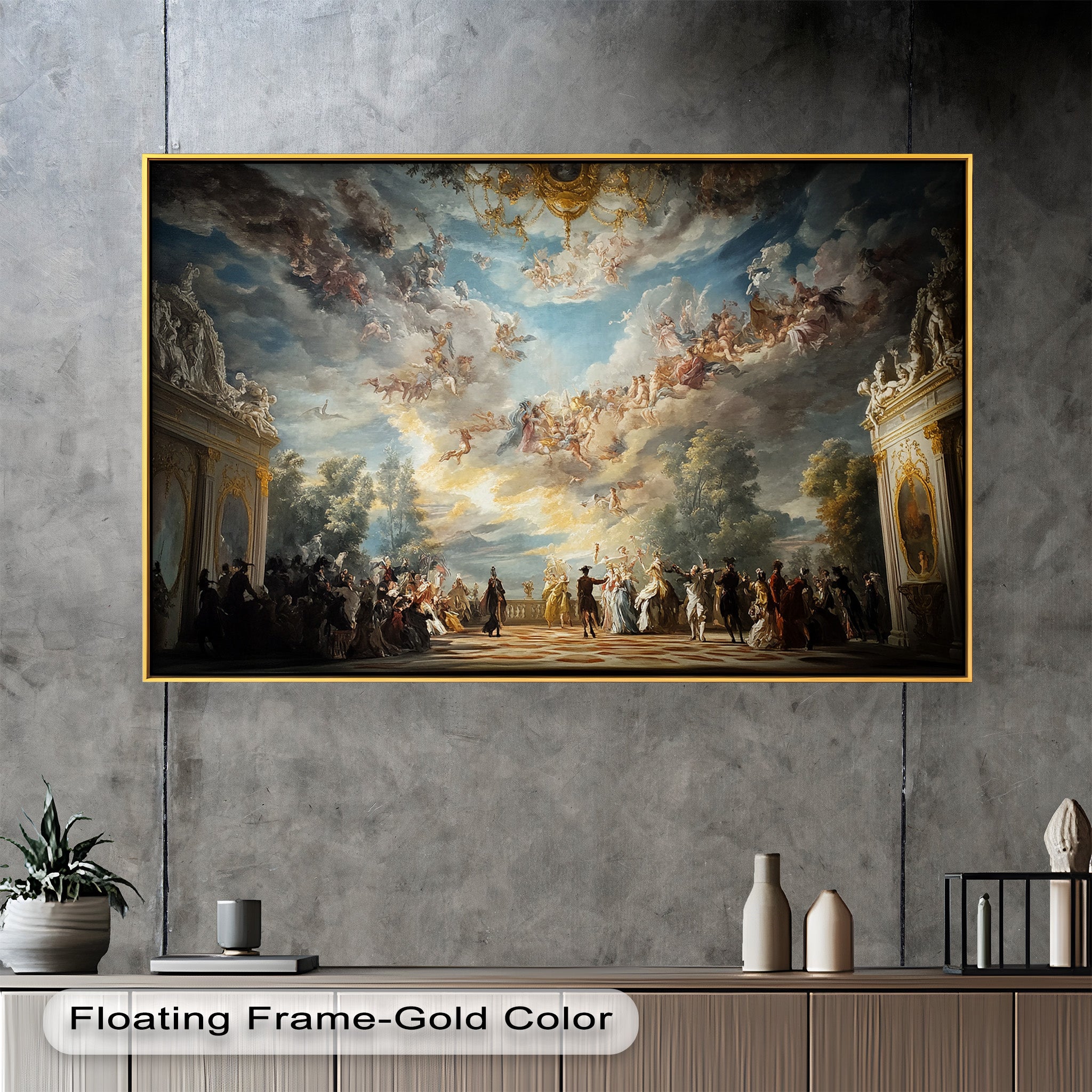 Baroque Heaven - Grand Ballroom Oil Painting | Classic Artwork for Home Decor, Office & Gallery | Perfect for Living Room, Dining Area & Wall Display