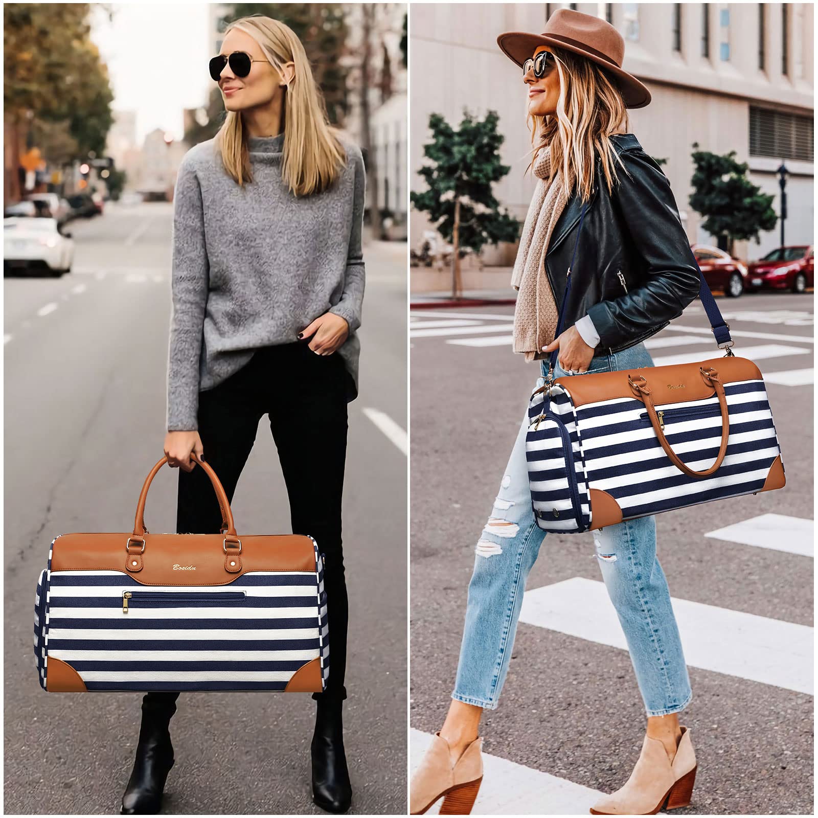 Stylish Women's Canvas Weekender Bag with Shoe Compartment - Large Travel Duffel for Overnight Trips, Business Travel, Gym & Sports | Perfect Carry-On for Daily Use & Weekend Getaways
