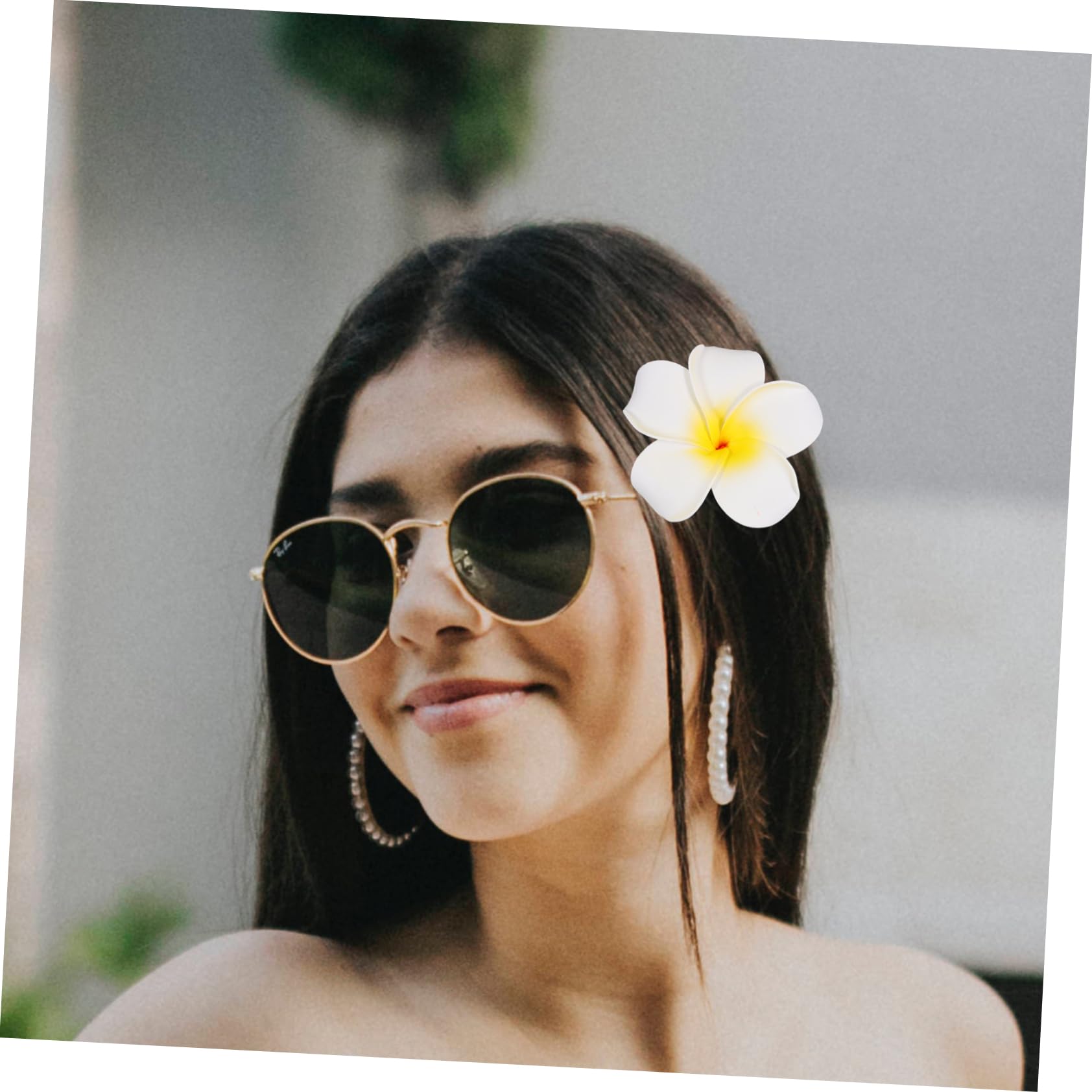 Balacoo 4pcs Hawaiian Flower Hair Clips - Artificial Plumeria Hair Accessories for Women, Beach Wedding, Party, Vacation & Summer Style | Perfect for Bridal Shower, Tropical Theme Events & Photo Shoots