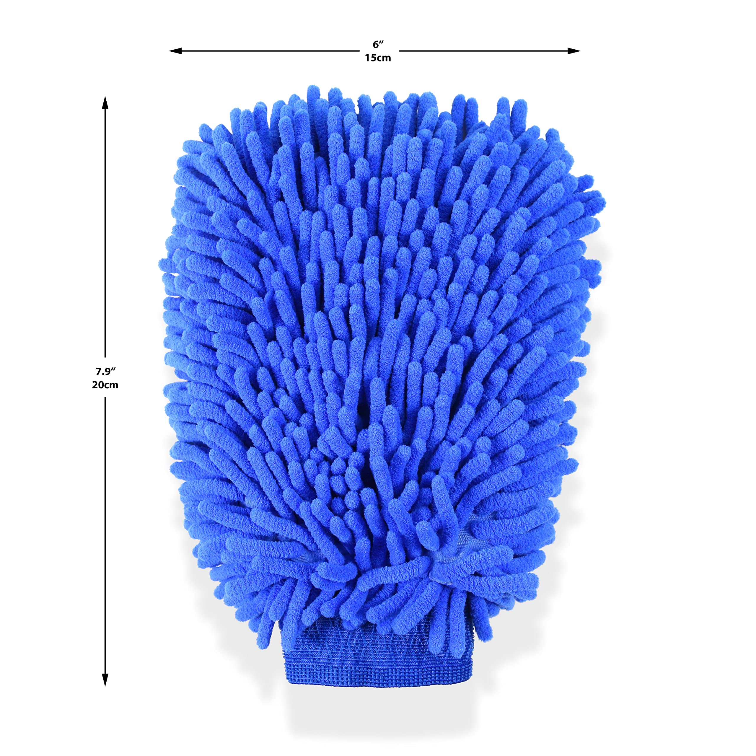 Premium Chenille Microfiber Wash Mitt - Ultra Soft & Absorbent Scratch-Free Car Wash Glove with Wheel Brush - Perfect for Hand Washing Cars, Trucks & Motorcycles