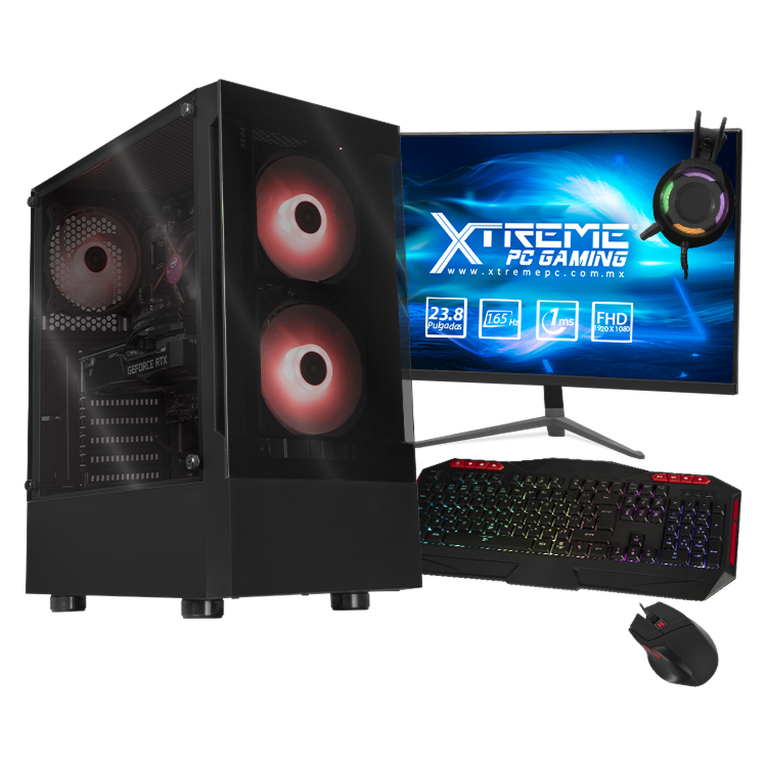 Xtreme Gaming PC with NVIDIA GeForce RTX 3050, Intel Core i5-10400F, 16GB RAM, 500GB SSD + 2TB HDD, 23.8