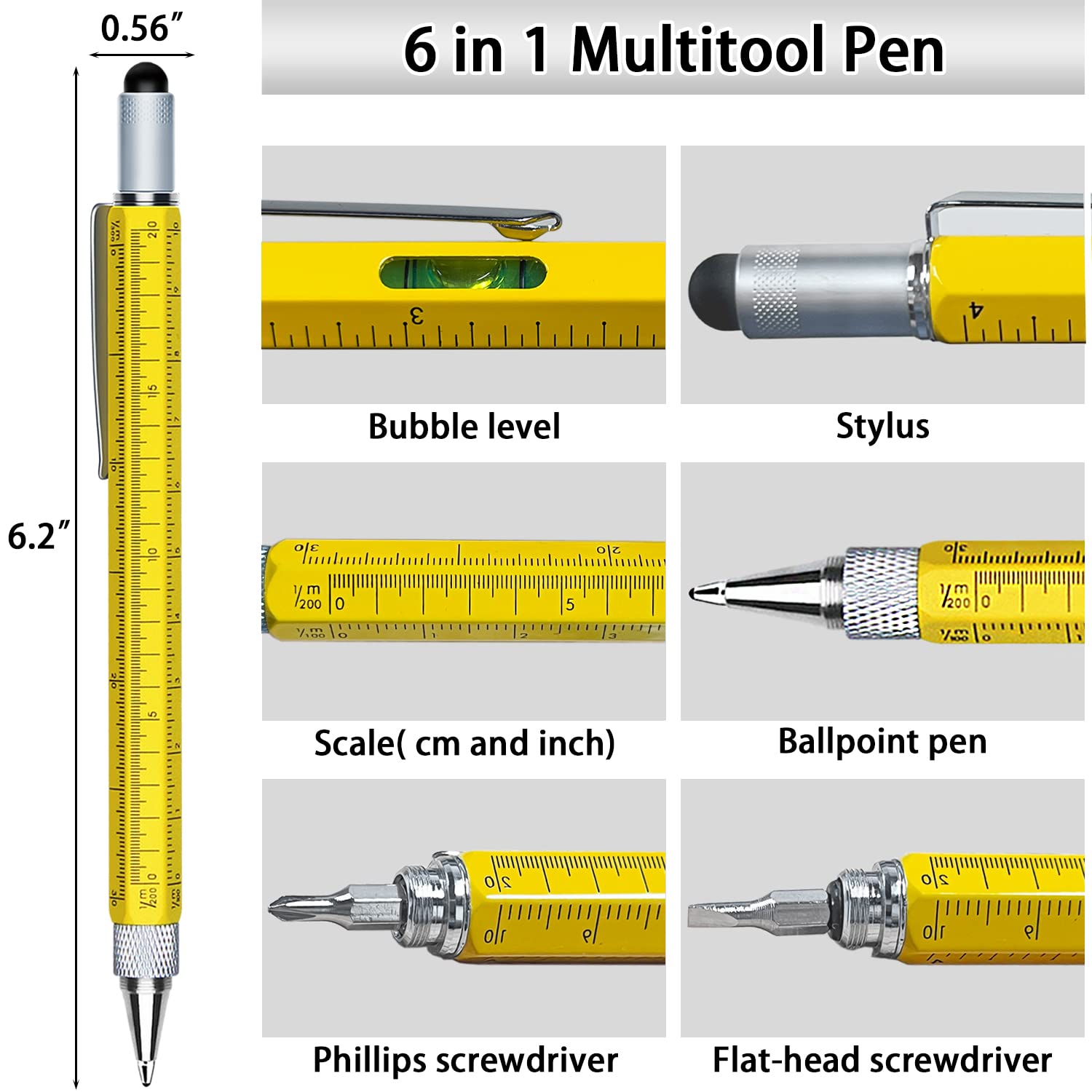 2-in-1 Multi-Tool Pen Set for Men - Perfect EDC Gadget, Father's Day & Birthday Gift Idea for Dad, Husband, Boyfriend - Great for Office, Camping, Hiking & Everyday Carry (2 Pack)