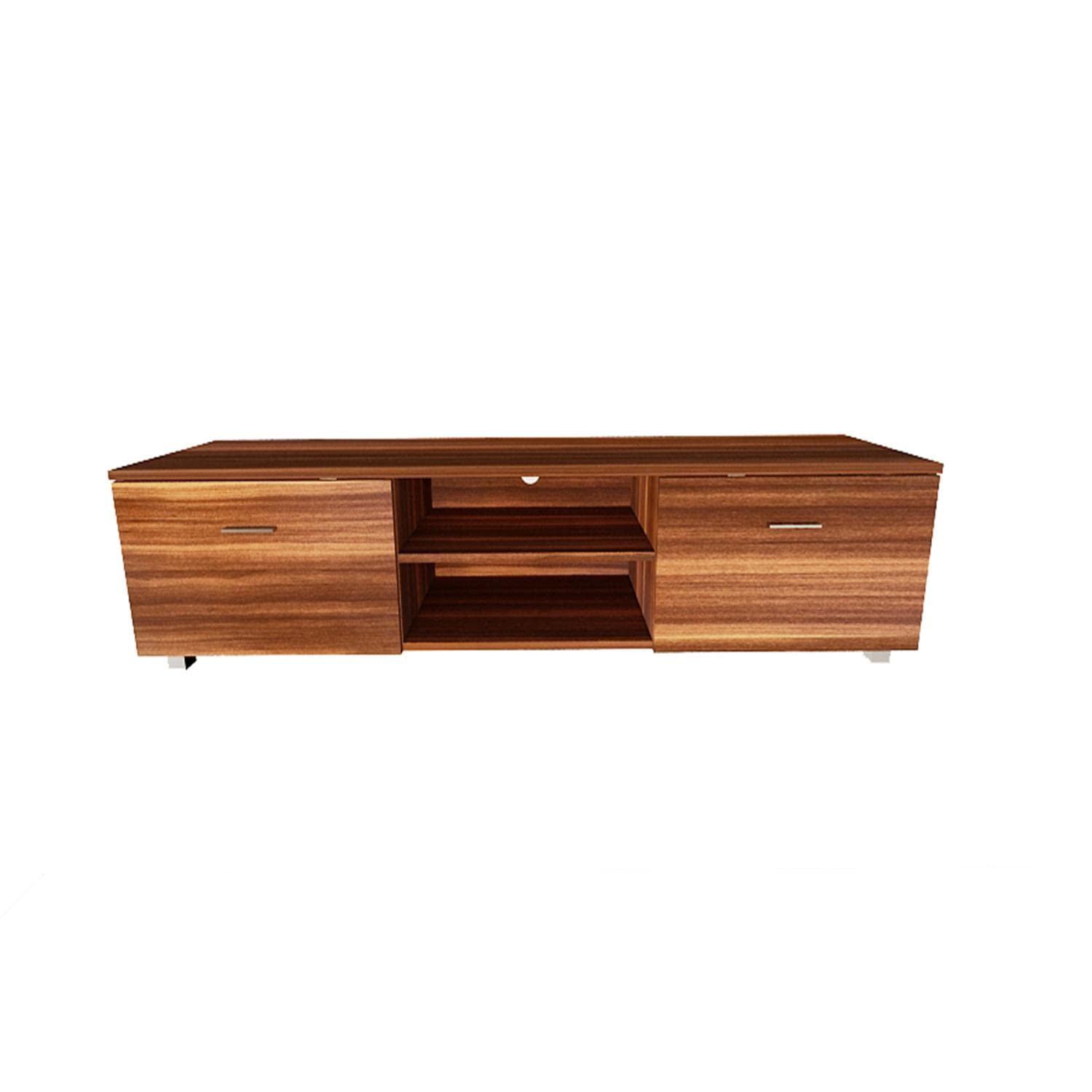 JINS&VICO 70 Inch TV Stand with Storage Cabinets & Open Shelves, Walnut Media Console Entertainment Center - Perfect for Living Room, Bedroom & Home Theater Setup