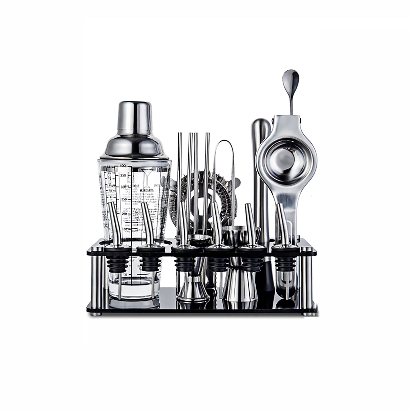 19-Piece Stainless Steel Bartender Mixer Kit - Professional Cocktail Shaker Set with Bar Tools for Home & Party Use | Perfect Gift for Drink Making & Mixology Enthusiasts | Ideal for Home Bars, Cocktail Parties & Entertaining Guests