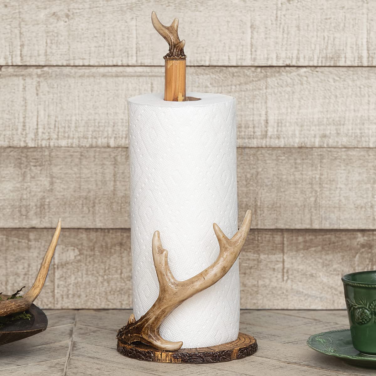 Black Forest Decor Antler Ridge Paper Towel Holder - Vintage Rustic Kitchen Decor 15.5 x 6.5 Inches - Perfect for Cabin, Farmhouse & Lodge Style Kitchens