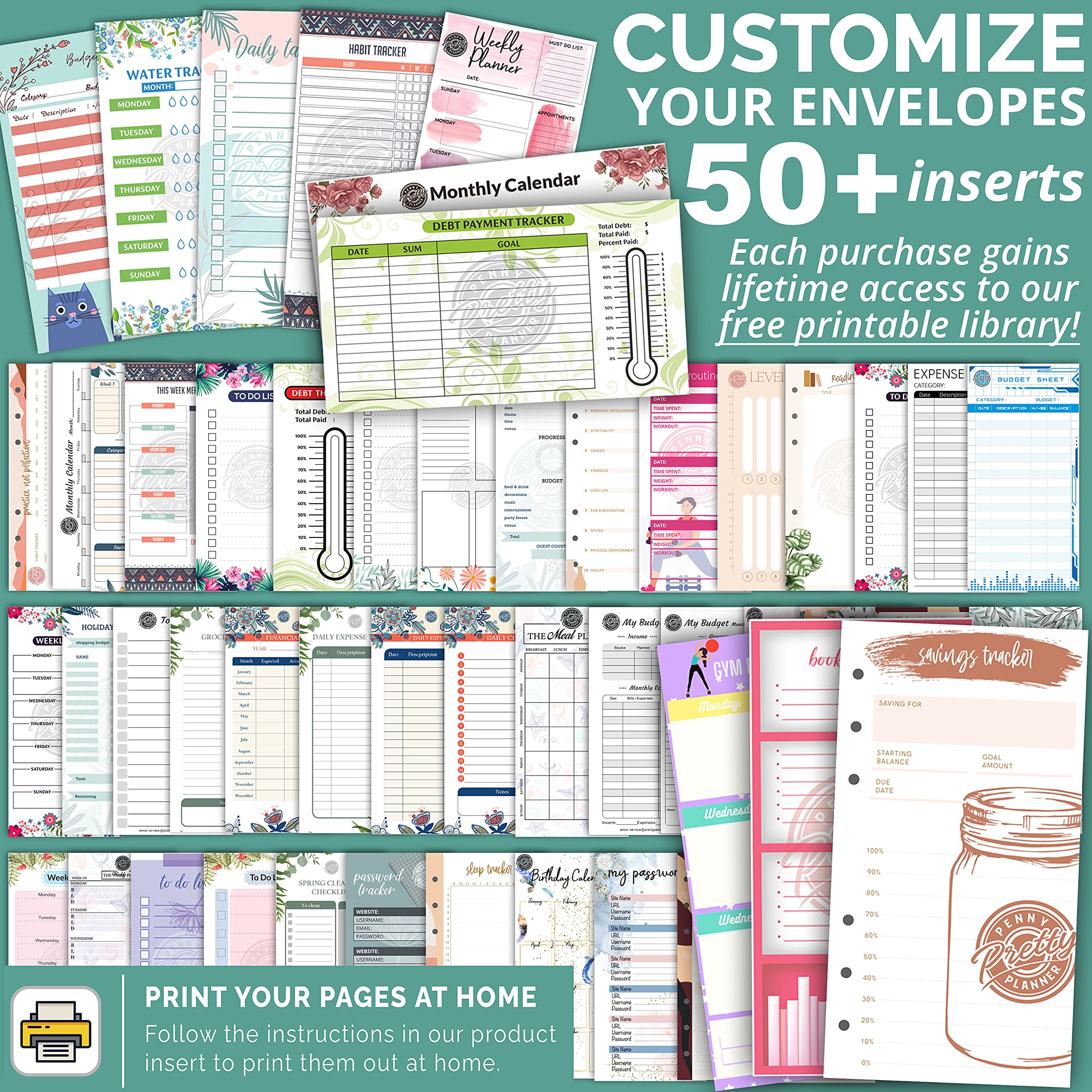 Sea Shell Money Organizer for Budgeting - Cash Budget Binder with Envelopes, Personal Finance Organizer for Saving & Expense Tracking | Perfect for Cash Envelope System, Home Budgeting & Financial Planning