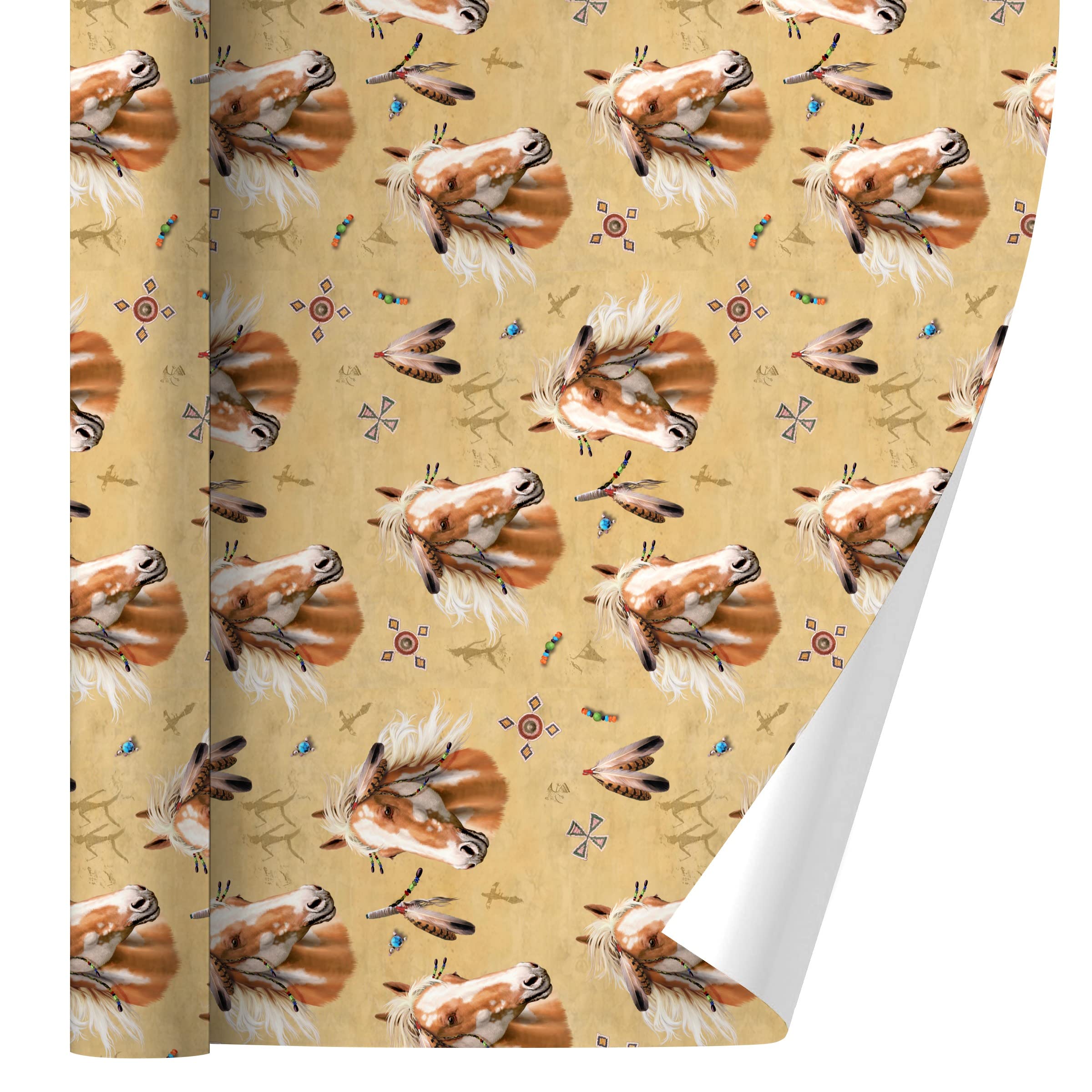 Palomino Horse Selfie Pattern Gift Wrap Paper Roll - Premium Wrapping Paper for Birthdays, Parties & Special Occasions - Perfect for DIY Crafts, Scrapbooking & Holiday Gifts