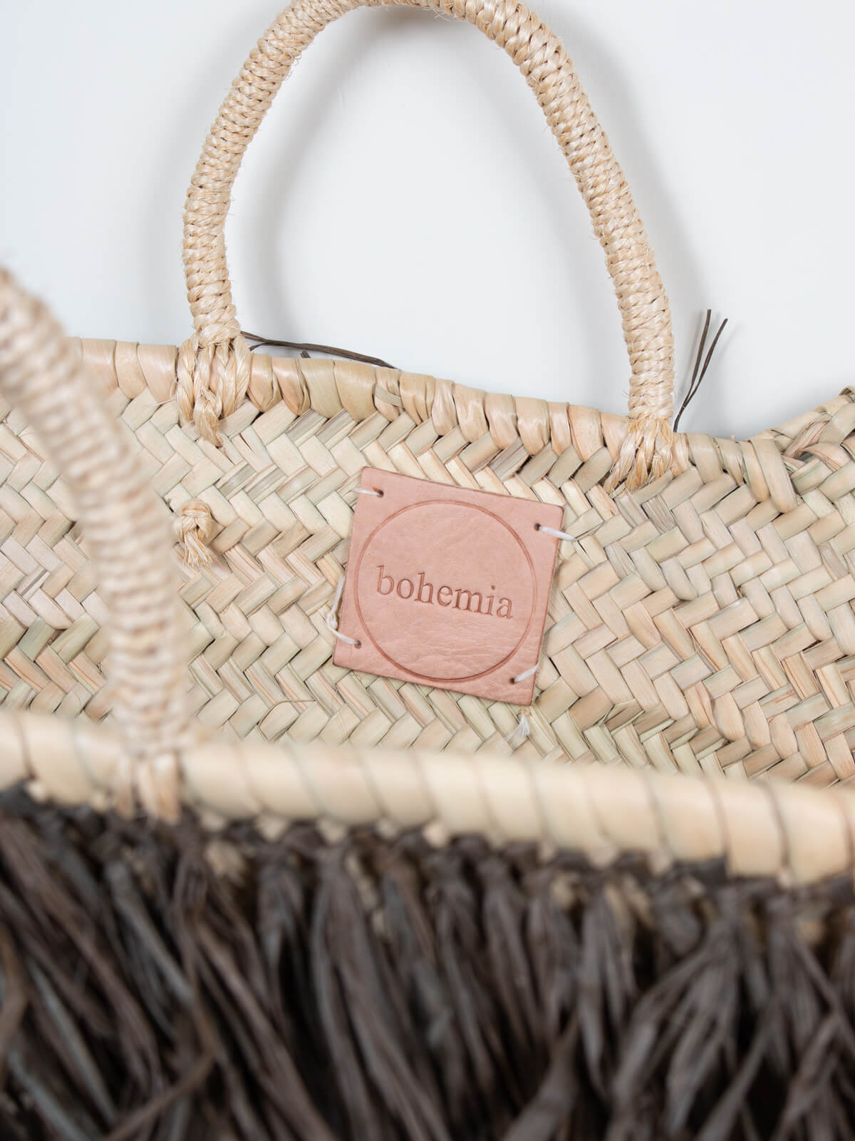 Natural Raffia Tassel Basket with Moss - Handwoven Boho Storage Bin for Home Decor, Nursery, or Beach Essentials - Perfect for Organizing Blankets, Toys, and Coastal Style Decorations