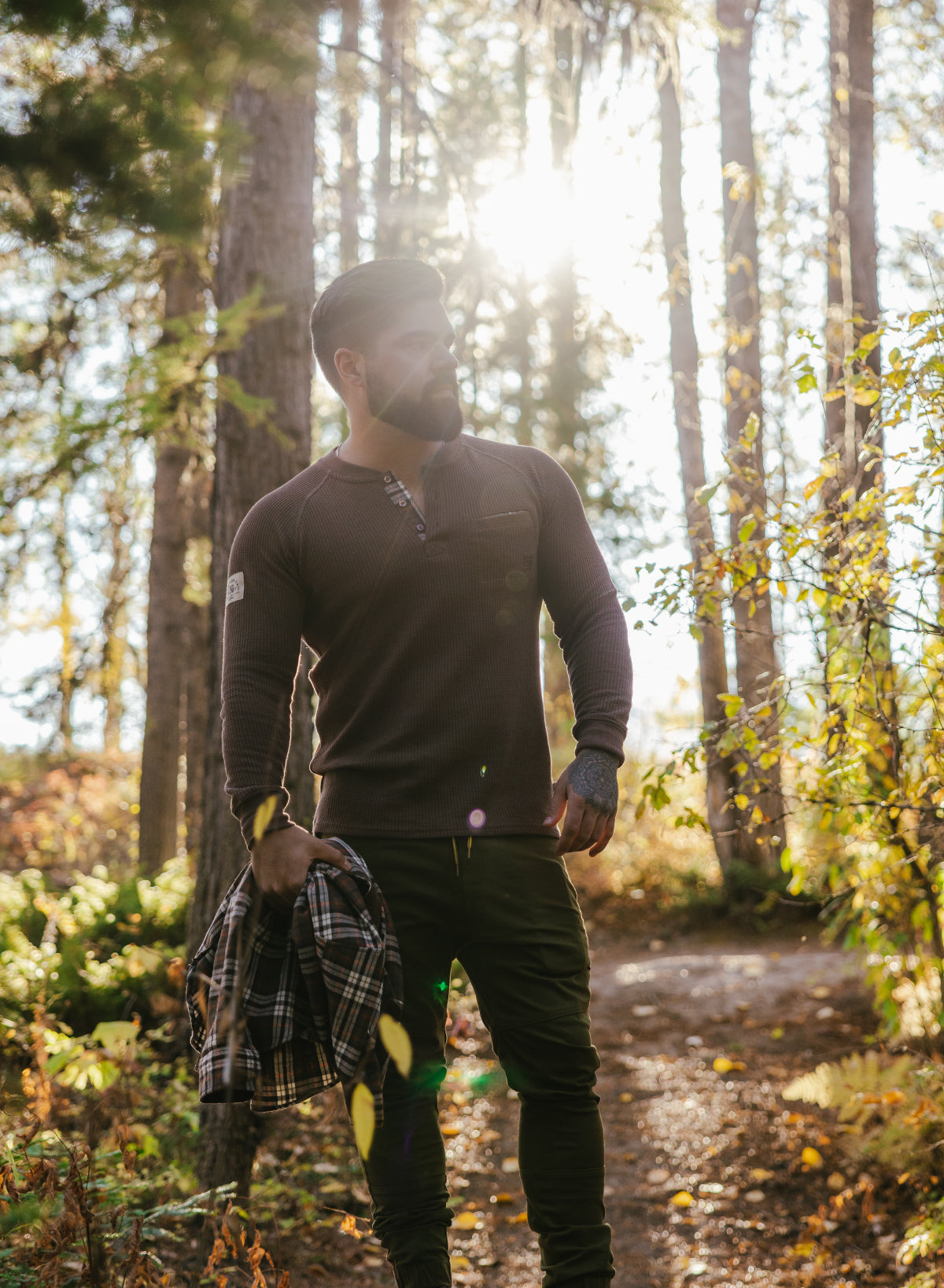 Men's Heavyweight Thermal Long Sleeve Shirt in Cocoa - Warm Winter Base Layer for Outdoor Activities & Cold Weather Workwear