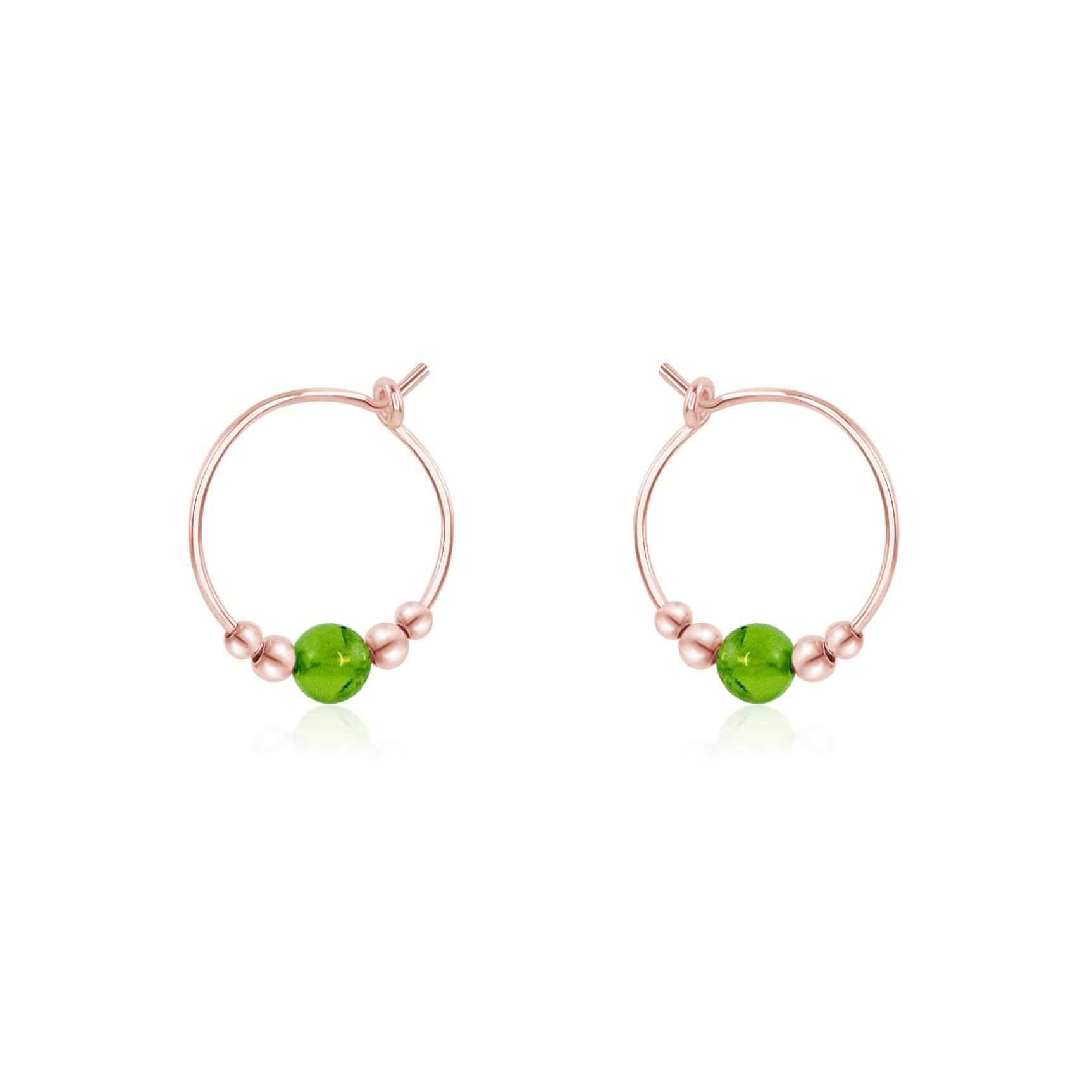 Peridot Gemstone Beaded Hoop Earrings - Dainty Green Stone Jewelry for Women | Perfect for Everyday Wear, Parties & Special Occasions