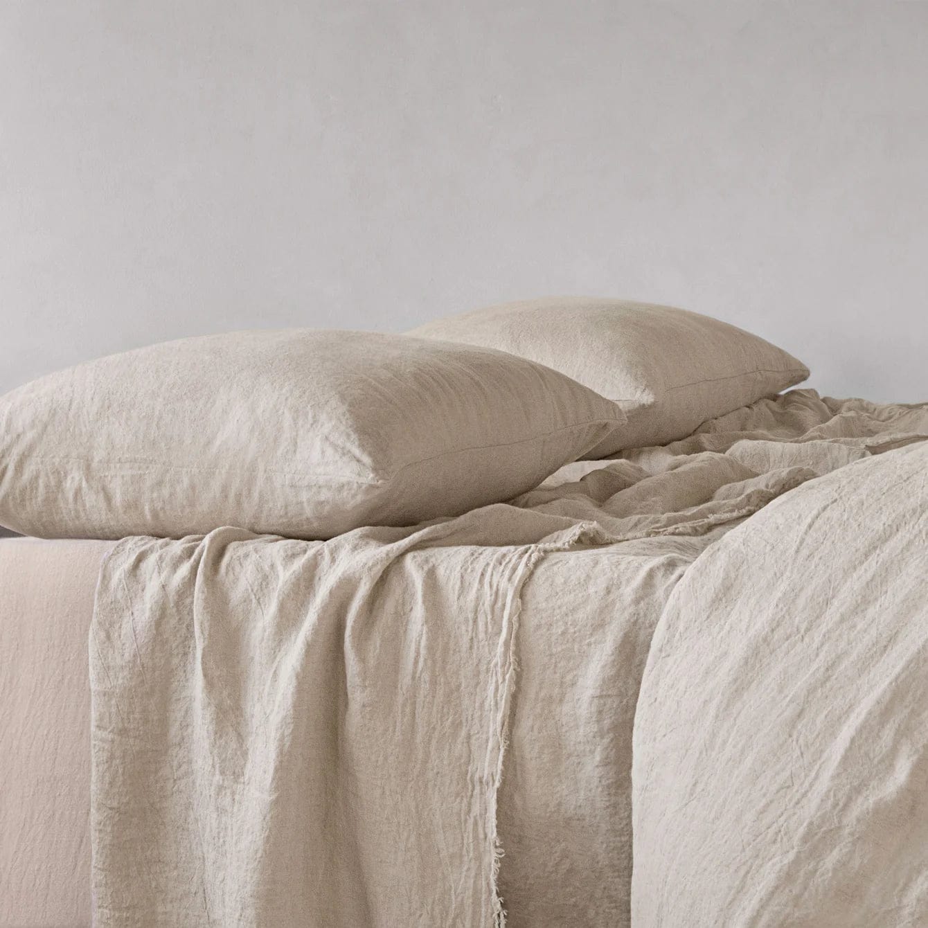 Premium Basix Sable Linen Pillowcase Set - Soft & Breathable 100% Natural Linen Bedding for Side Sleepers & Hot Sleepers - Perfect for Bedroom, Guest Room & Airbnb Stays