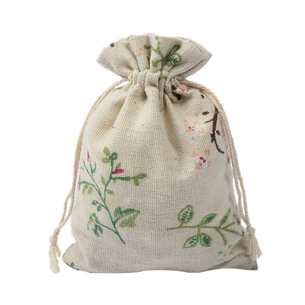 15 Pcs Natural Burlap Gift Bags with Cotton Drawstring - Reusable Jewelry Pouches & Wedding Favor Bags for Christmas, Birthday Party, Baby Shower & DIY Crafts