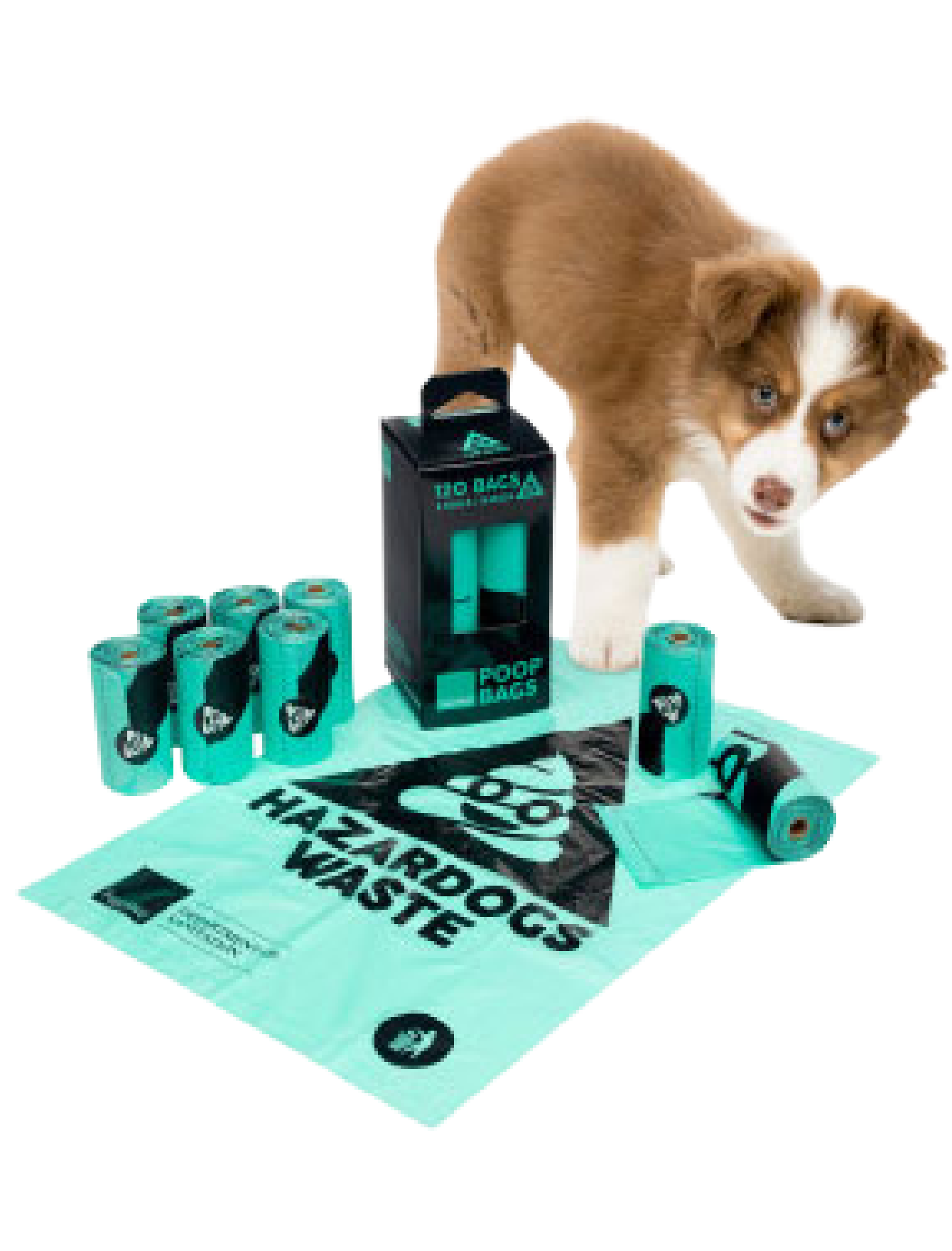 Fuzzyard Dog Waste Bags - 8 Rolls (120 Bags) | Biodegradable Poop Bags for Dogs | Perfect for Walking, Hiking & Park Cleanup