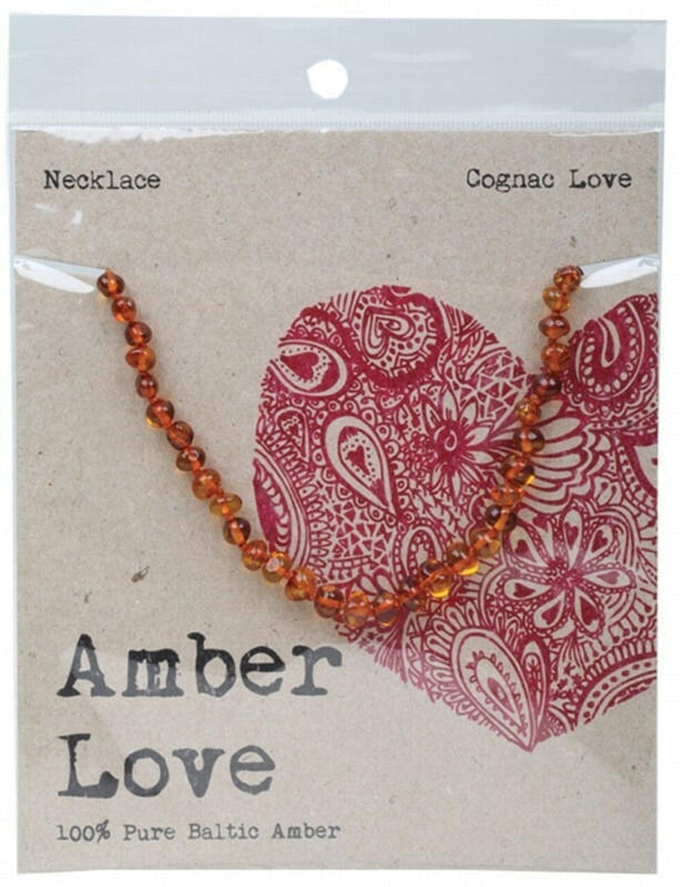 Amber Love Children's Necklace - 100% Natural Baltic Amber Cognac Color for Kids | Hypoallergenic & Safe | Perfect for Teething Relief, Gifts, and Everyday Wear