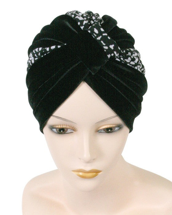 Stylish Two-Tone Velour Turban Headband for Women - Soft & Comfortable Hair Accessory for Everyday Wear, Workouts, and Relaxation